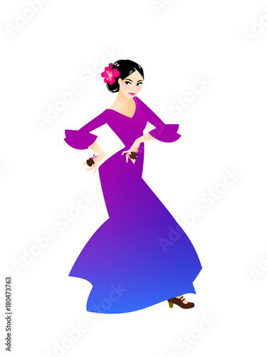 Illustration of a woman dancing flamenco