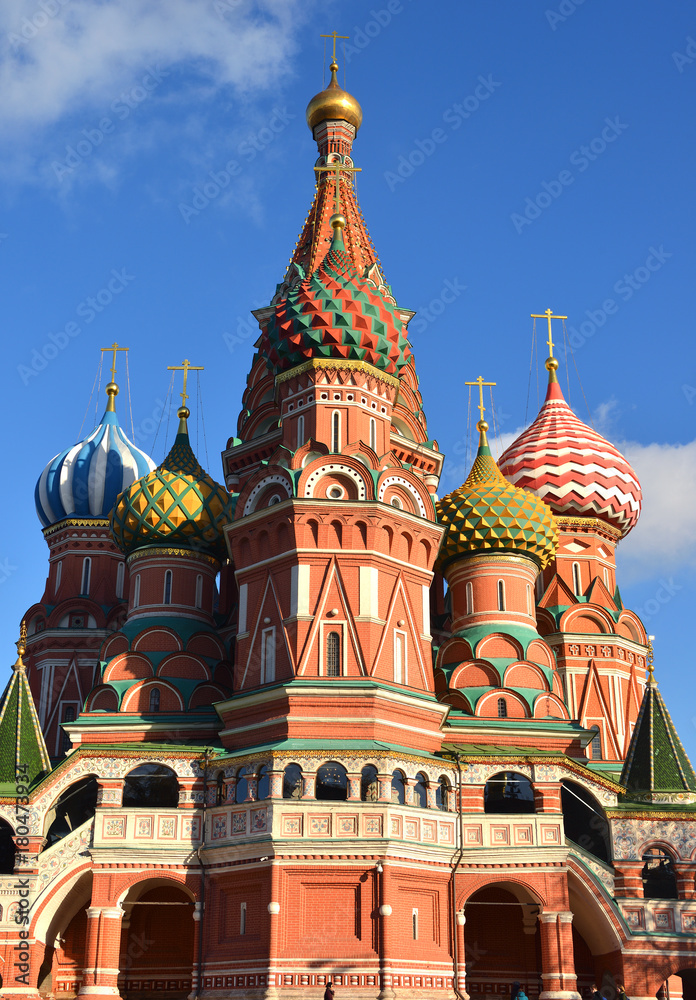 St. Basil's Cathedral (1555–1561) on Red square,  (Church of Protection of Virgin on Ditch), Moscow, Russia 
