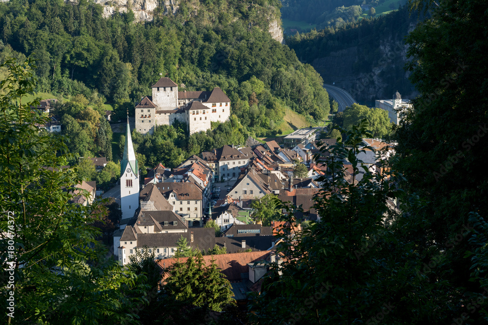 Blick auf Feldkirch mit Schattenburg