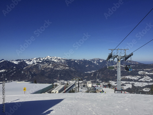 Panoramic view of the Kössen Ski slope in Austria