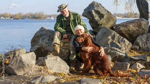 Foto Portrait of a loving elderly couple