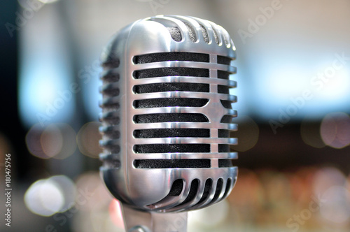 Vintage silver microphone.