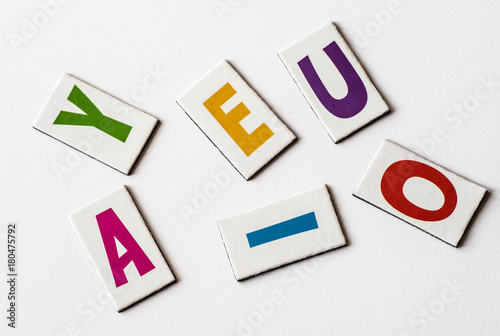  colorful letters vowels photo