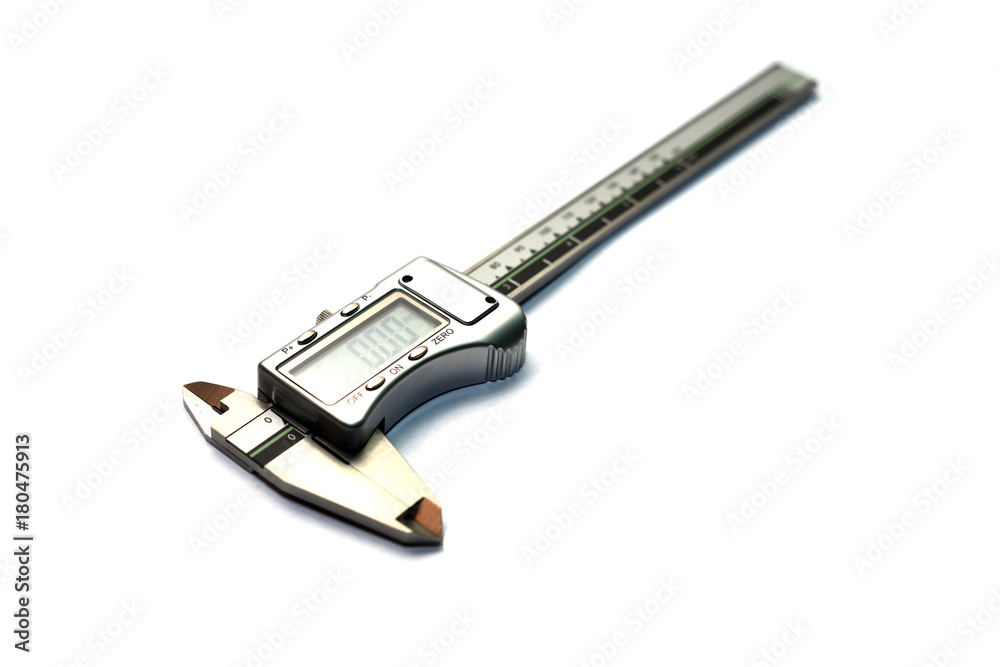 Obraz premium Electronic digital vernier caliper isolated on white