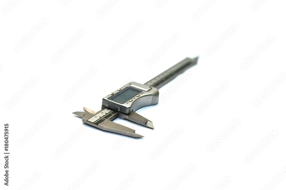 Electronic digital vernier caliper isolated on white Electronic digital vernier caliper isolated on white