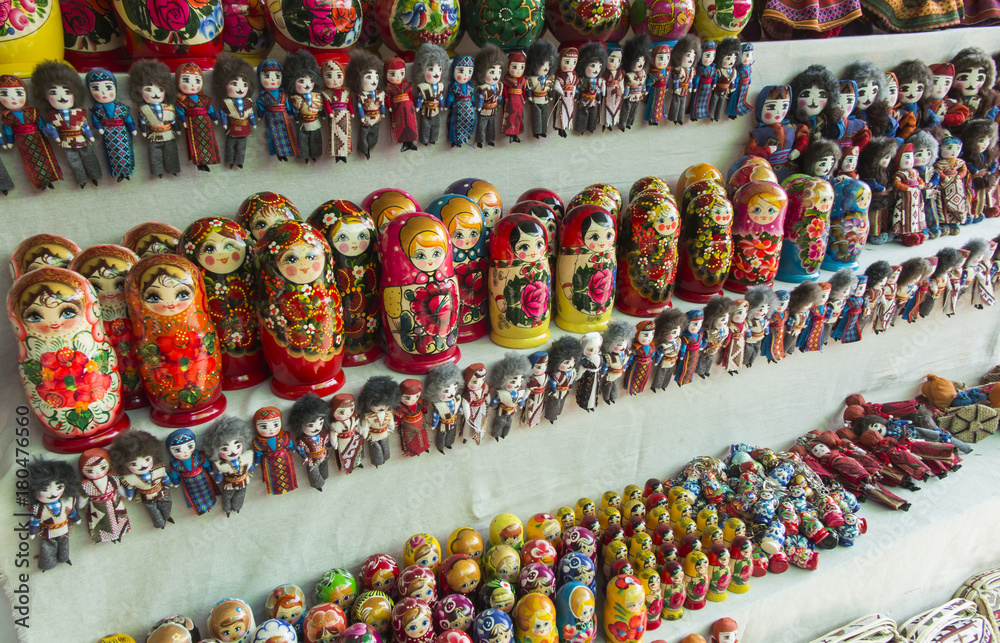 traditional Russian wooden matrios dolls