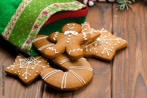 Christmas homemade gingerbread man cookies