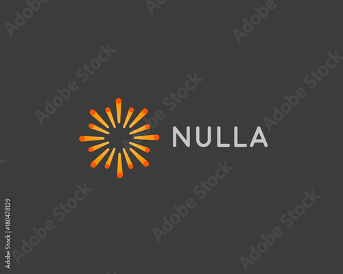 Abstract sun flower logo. Energy explosion bang fireworks vector icon logotype