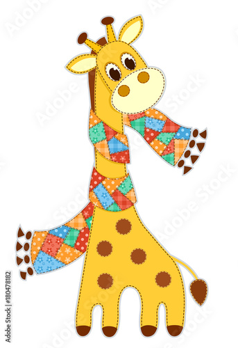 Giraffein in a scarf isolated