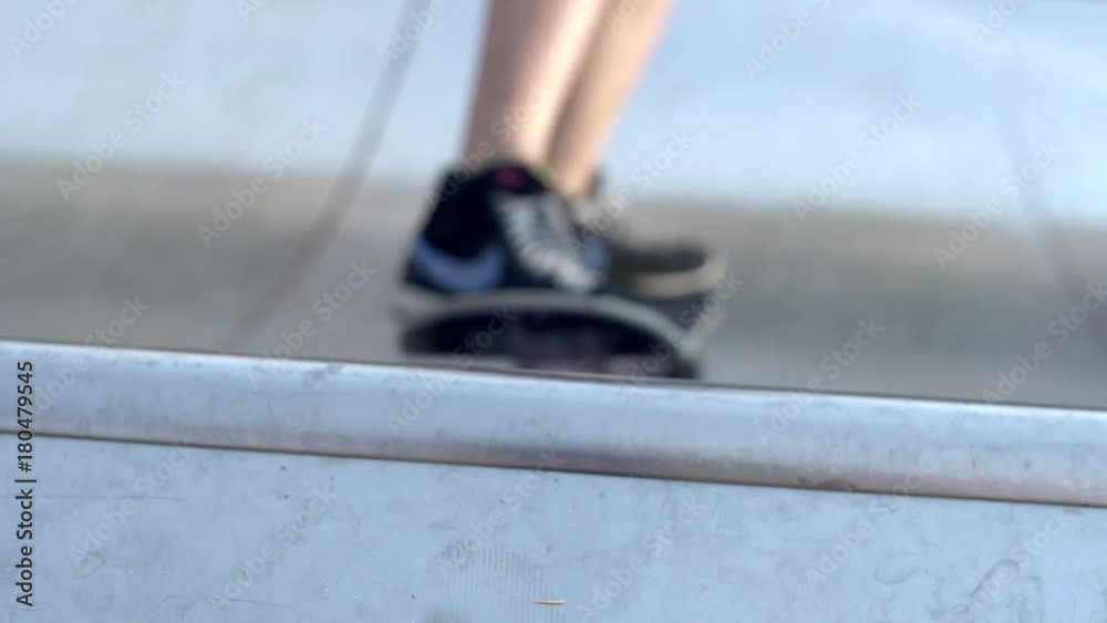 Skater on a ramp in slow motion Skater on a ramp in slow motion