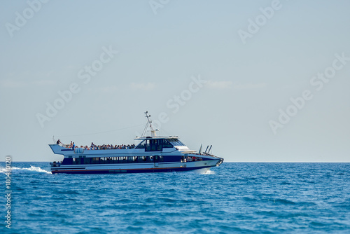 Touristic ship in sea. © Artem