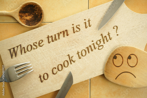 Fotografie Whose cooking dinner ? Hate cooking