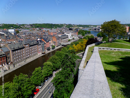 Cityscape of Namur view from the Historic Citadel of Namur  Wallonia regeion  Belgium 
