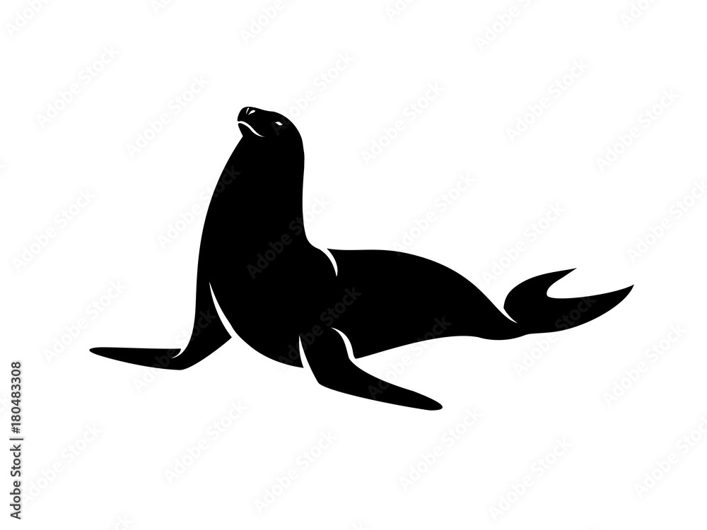 Seal Fish Silhouette Vector Seal Fish Silhouette Vector