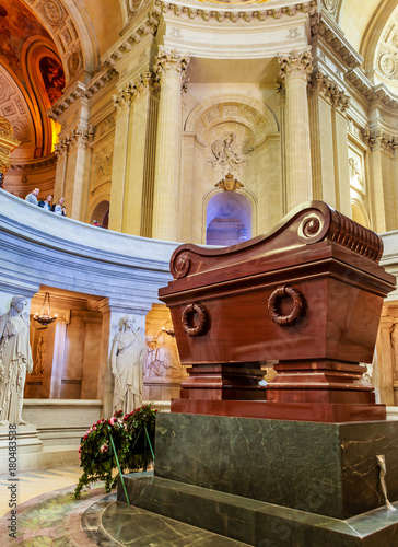 The tomb of Napoleon Bonaparte.The St. Louis Cathedral Invalides. Paris, France