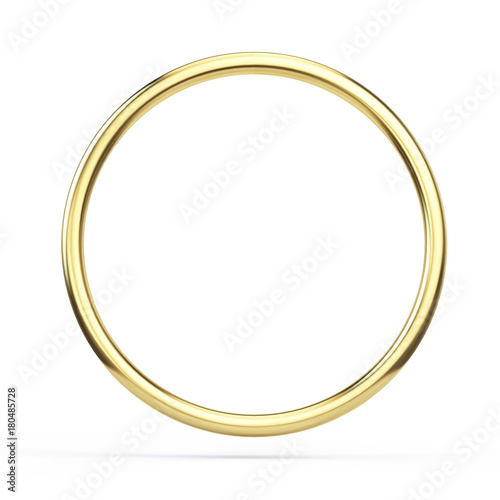 Gold ring frame isolated on white background - 3d illustration