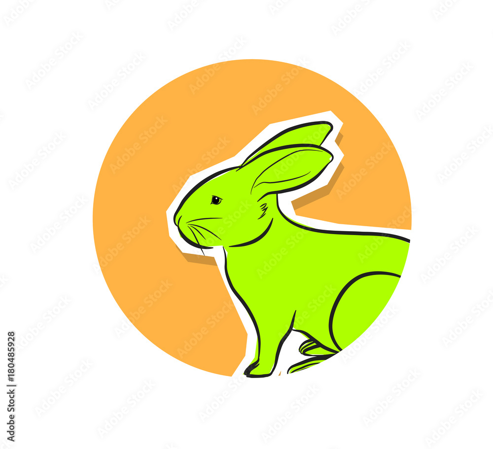 Bunny Animal Sticker Vector Bunny Animal Sticker Vector