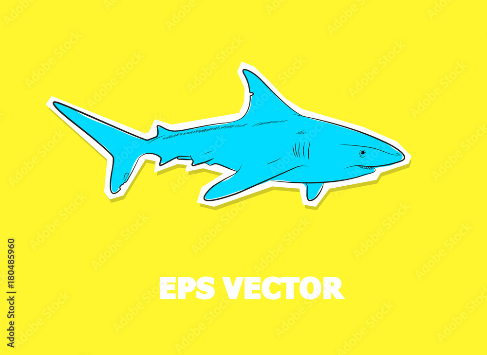 Naklejka premium Wild Shark Fish Sticker Vector