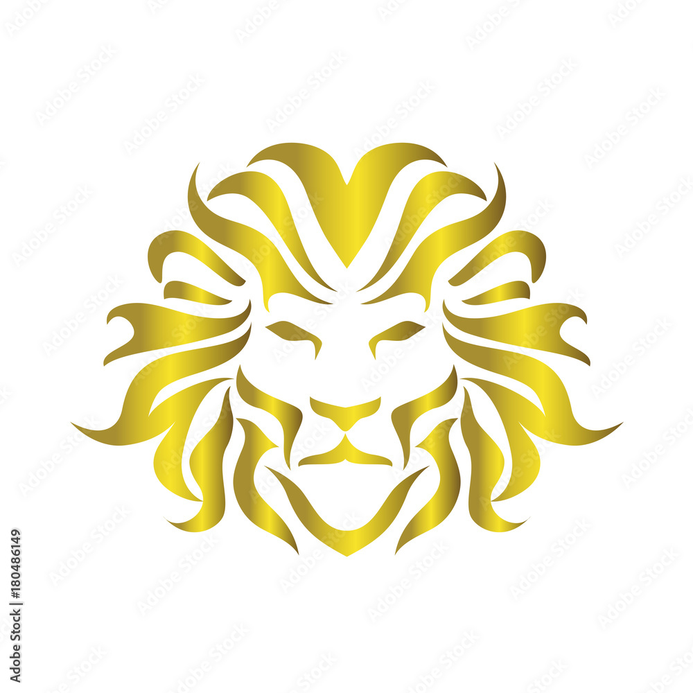 Obraz premium Lion head logo vector