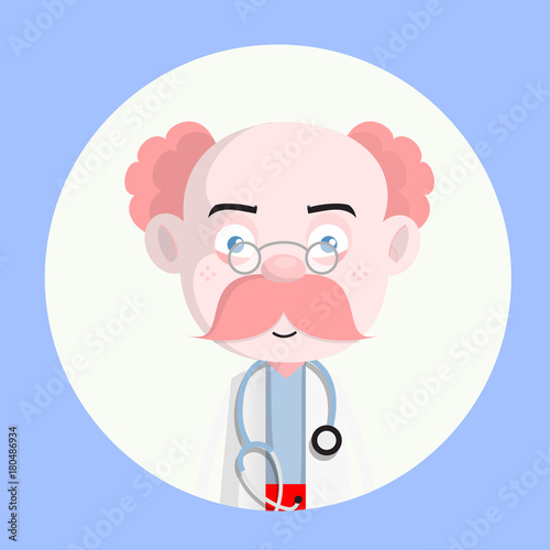 Cartoon Doctor Frowning Face Expression Vector