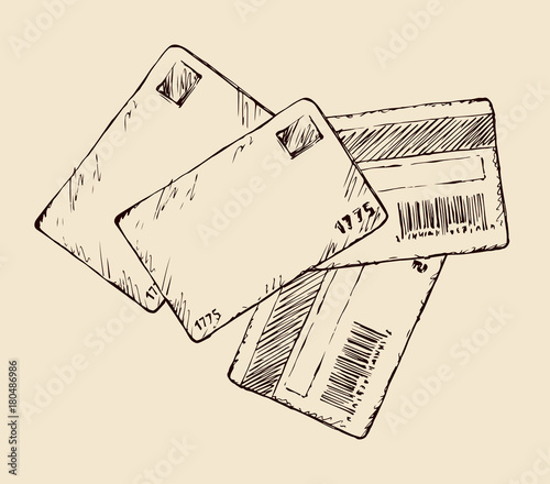 Bank card. Vector drawing