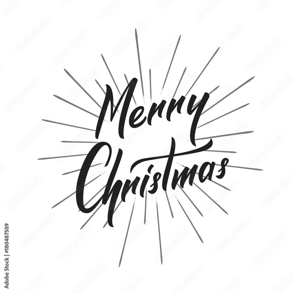Christmas. Merry Christmas text lettering design. Holiday typography logo design