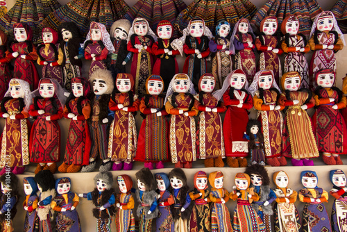 colorful rag dolls as souvenirs from Armenia photo