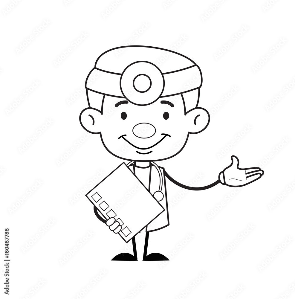 Smiling Doctor with Checklist Vector Illustration Smiling Doctor with Checklist Vector Illustration