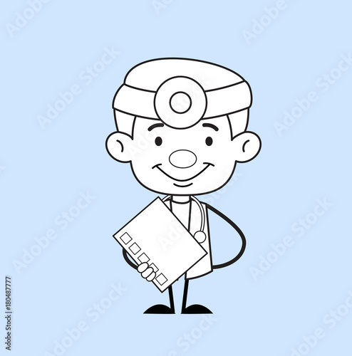 Smiling Cardiology Doctor with Medical Report in Hand Vector