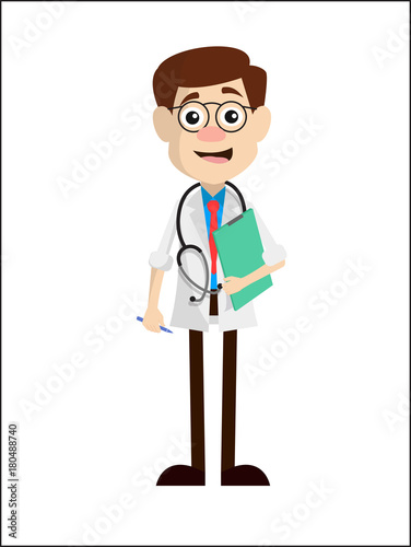 Professional Cartoon Doctor Character Vector