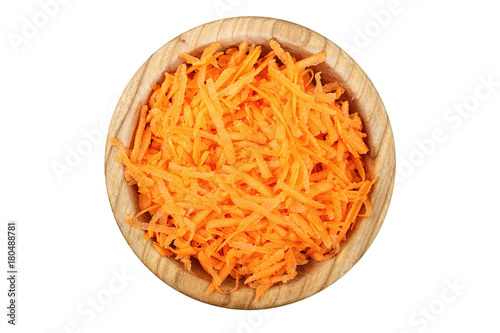 grated carrots isolated