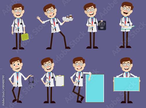 Set of Various Doctor Medical Concepts Vector