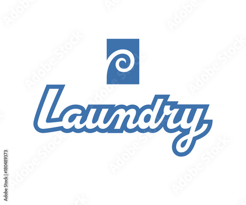 Laundry logo emblem design. Lettering Vector illustration.
