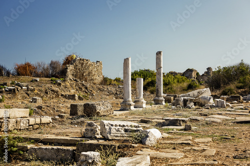 Ruins of the ancient city of Side and the Amphitheatre photo