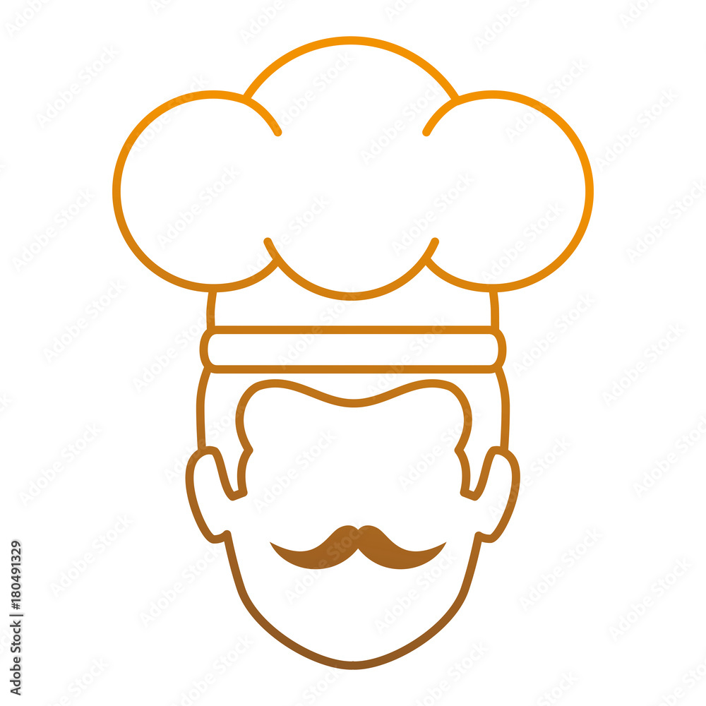 chef head avatar character vector illustration design
