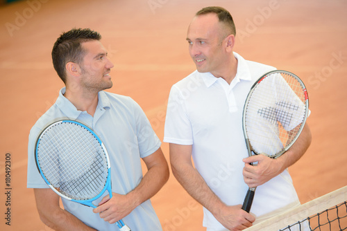 tennis players having a talk © auremar
