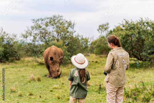Family on safari