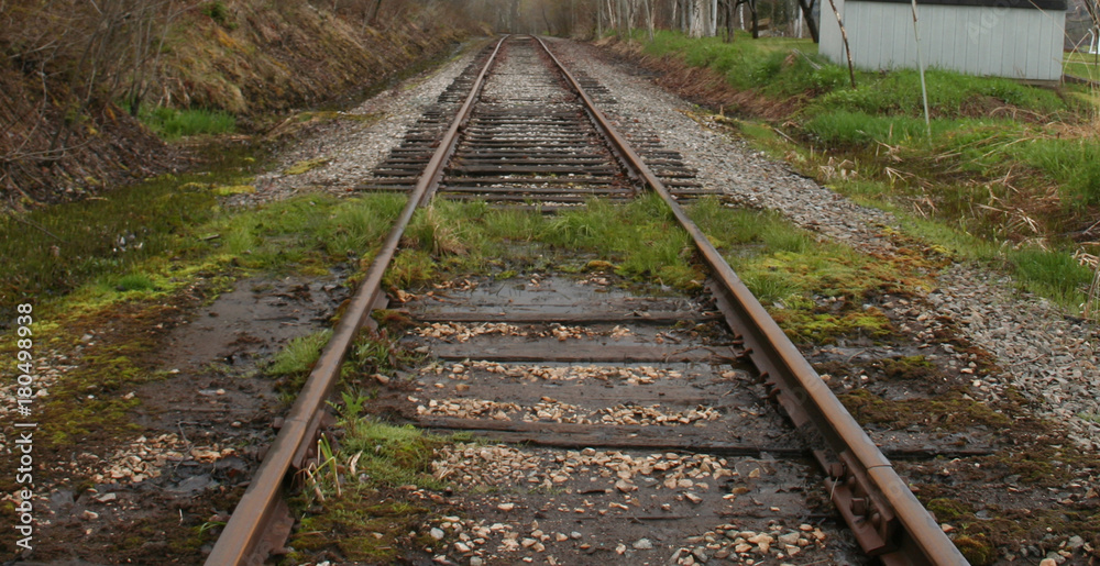 Rusty railroad track