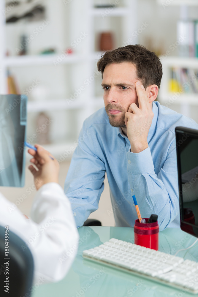 picture of despair young businessman during consultation