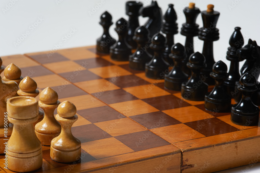 Fotografie Initial position of chessmen on chessboard