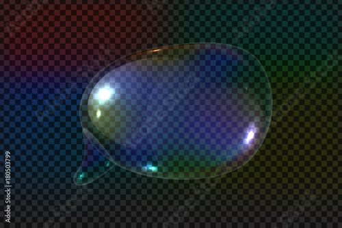 Vector realistic isolated soap speech bubble for decoration and covering on the transparent background.