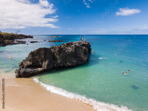 Waimea Bay Beach Park Jumping Rock on Oahu, Hawaii
