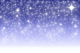 magical winter background with shining stars milky way on a white faded blue shade