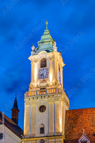 Photography Old town hall at night in Bratislava