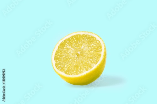 lemon on turquoise color