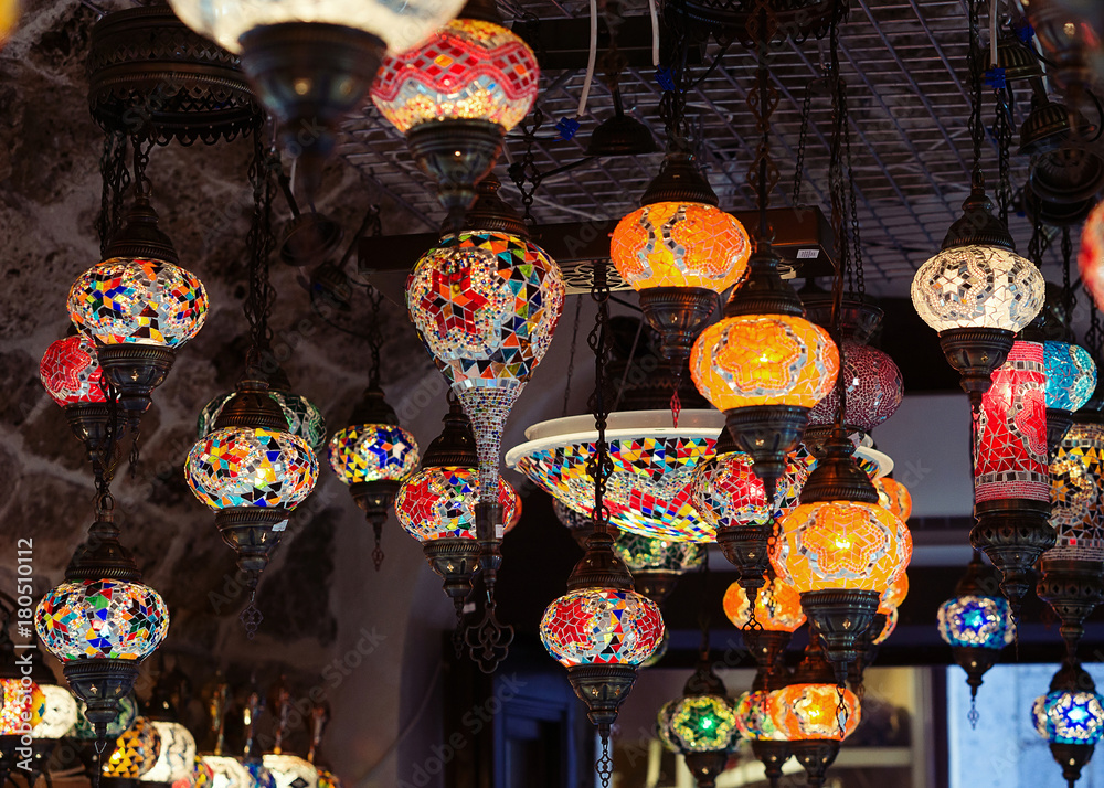 Moroccan or Turkish mosaic lamps and lanterns