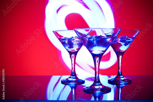 glass with cocktail in a nightclub