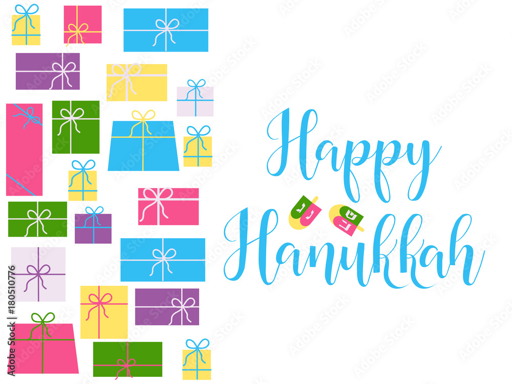 Happy Hanukkah greeting card. Vector hand drawn illustration Happy Hanukkah greeting card. Vector hand drawn illustration