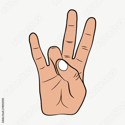 Hip-Hop hand gesture. East Coast rap sign. Vector illustration.