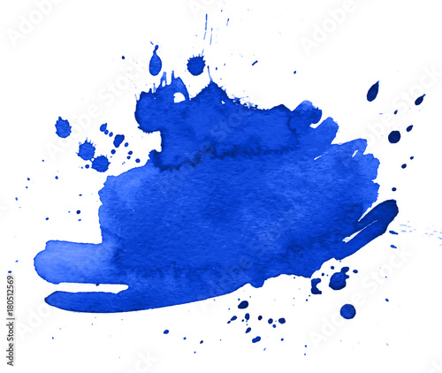 Colorful abstract watercolor texture stain with splashes and spatters. Modern creative watercolor background for trendy design.